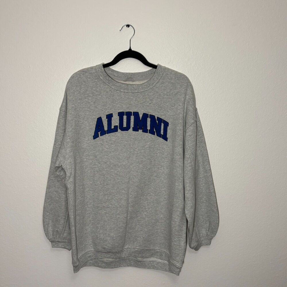 Aerie REAL Crewneck Alumni Sweatshirt Womens Medium Gray Pullover XS